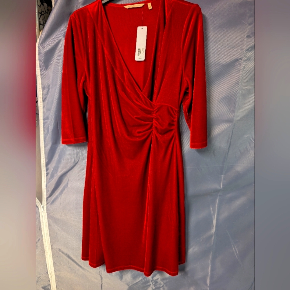 Elegant Red Wrap Dress. This Velvet Beauty Is Perfect For Any Holiday Event! NWT